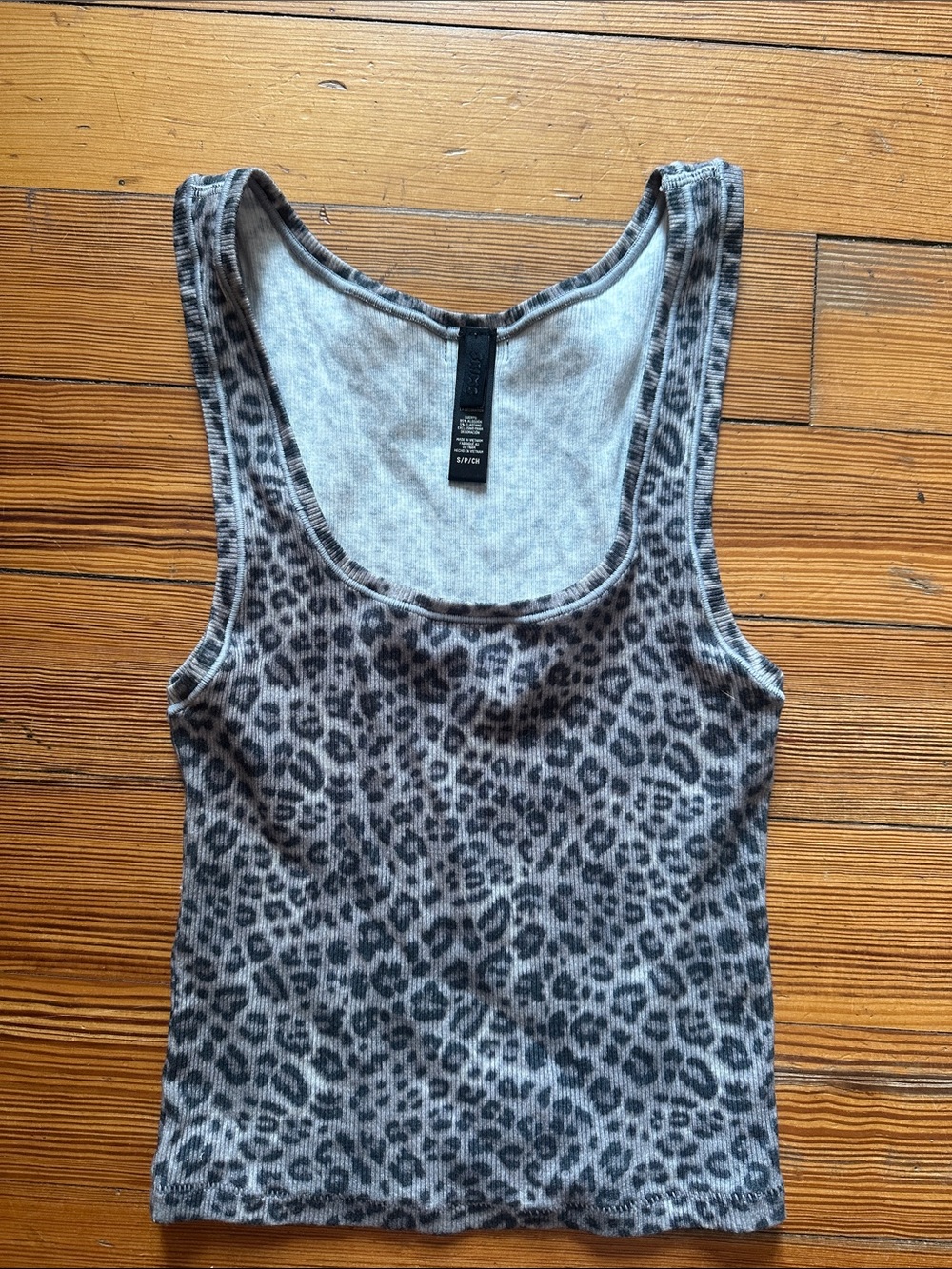 SKIMS COTTON RIB LEOPARD PRINT TANK, SIZE SMALL. NEW WITHOUT TAGS
